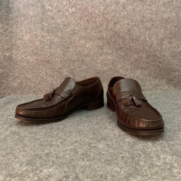 Florsheim Men’s Brown Leather Tassel Loafers Slip On Shoes - Picture 4 of 11